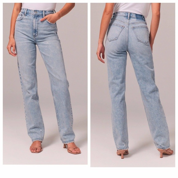 Abercrombie & Fitch Denim - Abercrombie & Fitch Women's Blue 90s Ultra High Rise Slim Straight Jeans Size 26